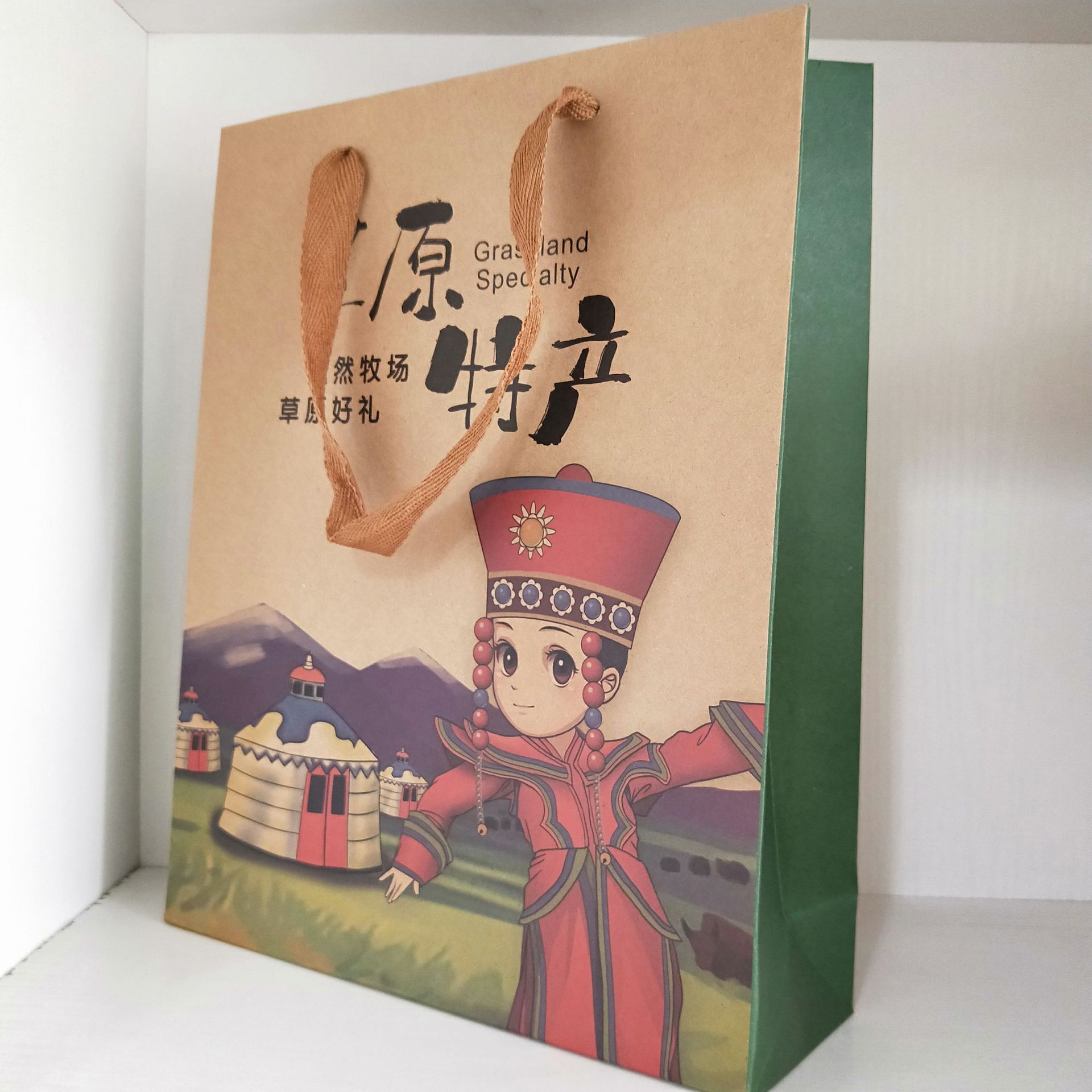 草原特产礼品袋手提袋特产包装袋牛肉干手提袋牛皮纸手提袋