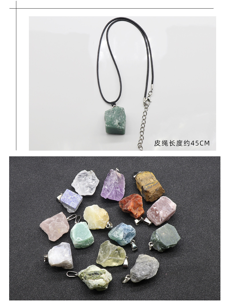 Rough stone pendant purple pink yellow white crystal tiger eye aventurine jade grape red agate whole