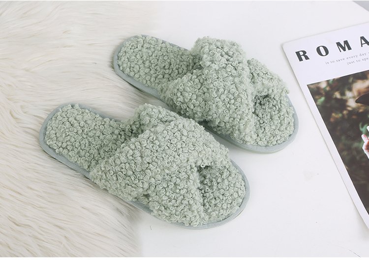 Candy Color Open-Toed Cotton Slippers NSKJX112134