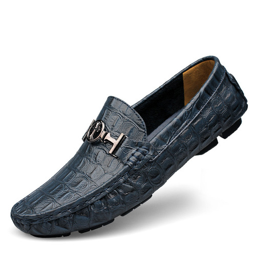 Xunqi Spring and Autumn Doudou Shoes Men's British Slip-on Shoes Genuine Leather Lazy Shoes Casual Fashion Leather Shoes Large Size Business Men's Shoes