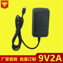 厂家直销 9V2A type-c接口移动DVD EVD电源适配器 美甲机充电器