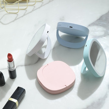 糖果化妝鏡新款 創意禮品智能便攜充電LED燈ins美顏化妝鏡美妝鏡