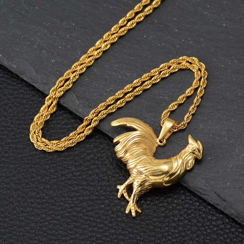 1 Piece Quantity Hip-Hop Retro Cock Titanium Steel Men's Pendant Necklace