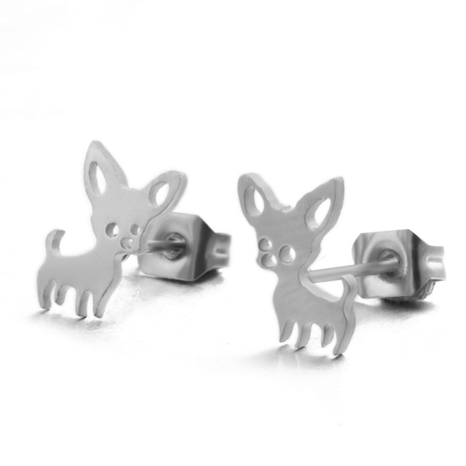 Fashion Gold Silver Puppy Alloy Earrings Wholesale display picture 2