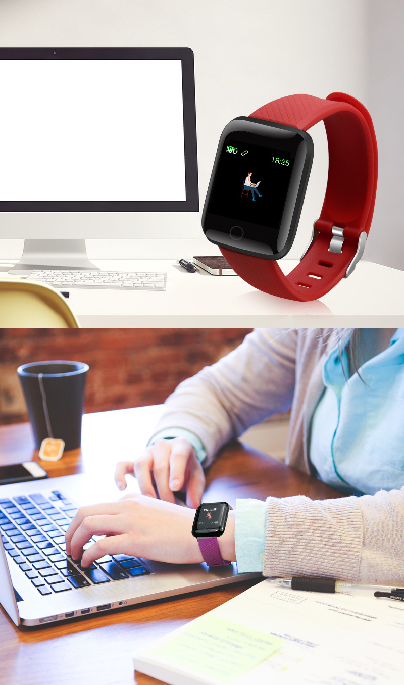116plus Smart bracelet Color Screen D13 Heart rate and blood pressure detection message reminder Bluetooth cross-border wholesale foreign trade undefined