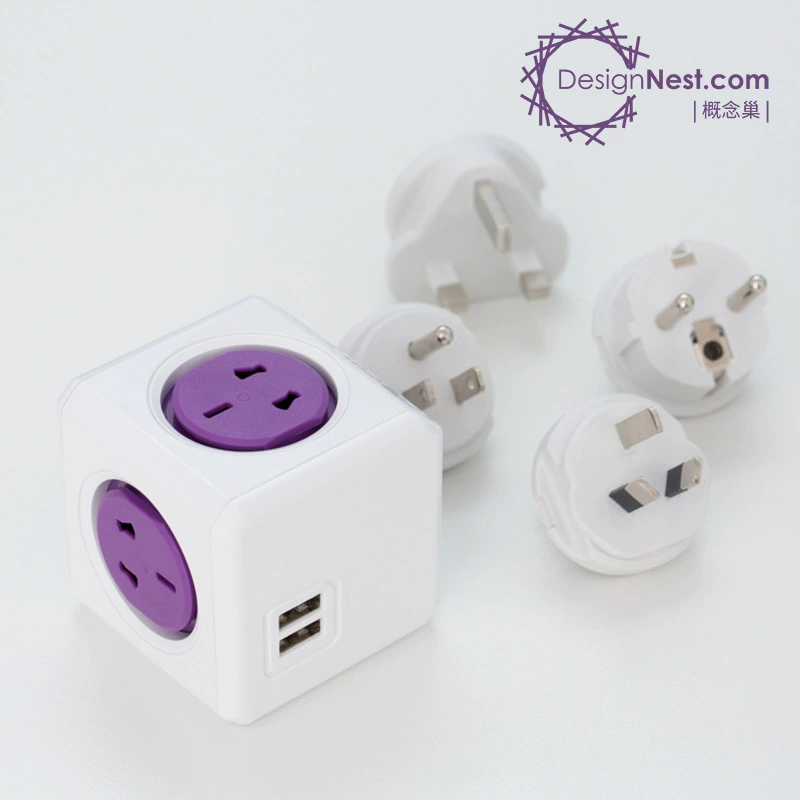 Alele PowerCube второй - поколения модель розетка путешествие офис дом фиолетовый USB
