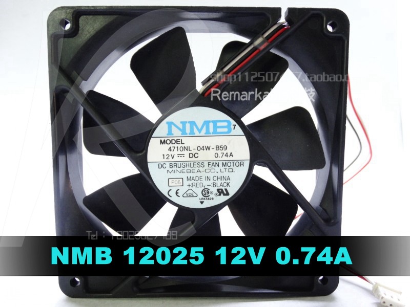 NMB 12025 12V 0.74A 12CM 大风量 滚珠 机箱风扇 4710NL-04W-B5