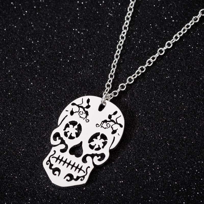 Stainless Steel Retro Plating Skull Pendant Necklace display picture 2
