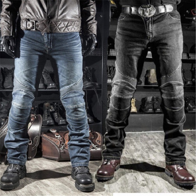 Motocicleta pantalones vaqueros hombres y mujeres Caballero equipo rodillera motocicleta anti-caída pantalones Denim off-road racing pantalones de verano
