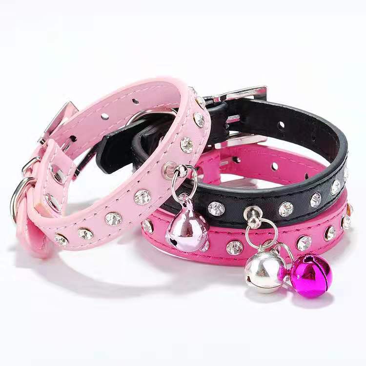 Mascotas collar de campana de diamante perro gato cuerda de tracción Boomerang VIP pequeño perro lindo pecho espalda fábrica directa