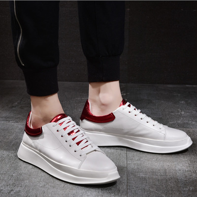 新款男鞋厚底增高运动休闲鞋子小白鞋拼色韩版潮流百搭工厂代发