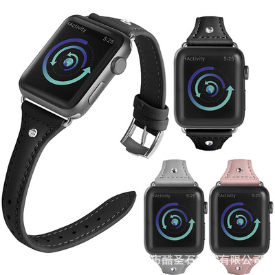 厂家直销适用于苹果表带 修身款真皮表带 iWatch苹果4代通用表带