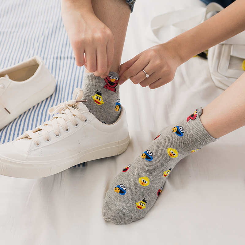 Spring socks Sesame Street creative men's and women's tide socks men's socks cartoon cotton socks Zhuji socks manufacturers wholesale Spring socks Sesame Street creative men's and women's tide socks men's socks cartoon cotton socks Zhuji socks manufacturers wholesale
