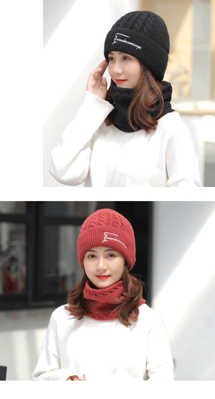 Cappello da donna in maglia di lana, alla moda, con fodera in pile, caldo, autunno inverno, all'ingrosso_voghion.com