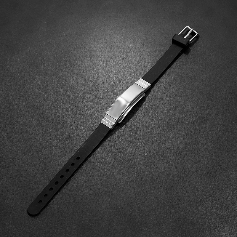Stainless Steel Bracelet New Gift Menu0027s Feature Jewelry Personality Creative Silicone Bracelet