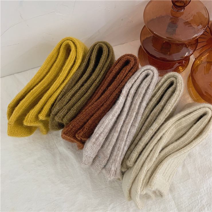 Women's Simple Style Solid Color Wool Ankle Socks display picture 2