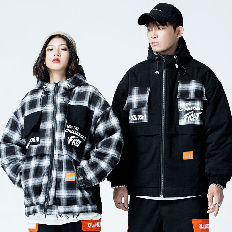 男士外套冬季韩版潮流工装潮牌棉衣羽绒棉服2019新款加厚棉袄冬装