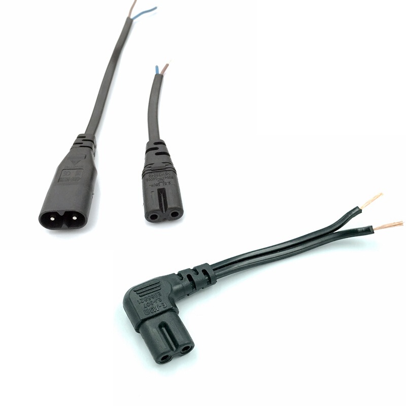8-Shaped Tail Audio Power Cord L-Shaped 90-Degree Elbow 8-Shaped Tail 2-Core 0.75 Square C7C8 Plug Extension Cord