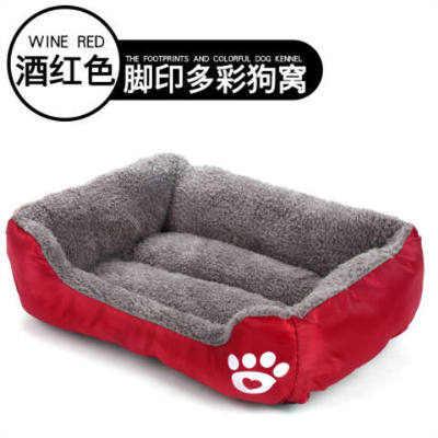 Pet nest pad Autumn and winter new pattern wholesale waterproof thickening Footprint Cotton velveteen kennel Cat mat Pet Supplies