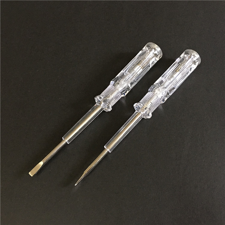 跨境  6138-B棉湖测电笔厂家批发单用电笔 一字验电笔 不锈钢