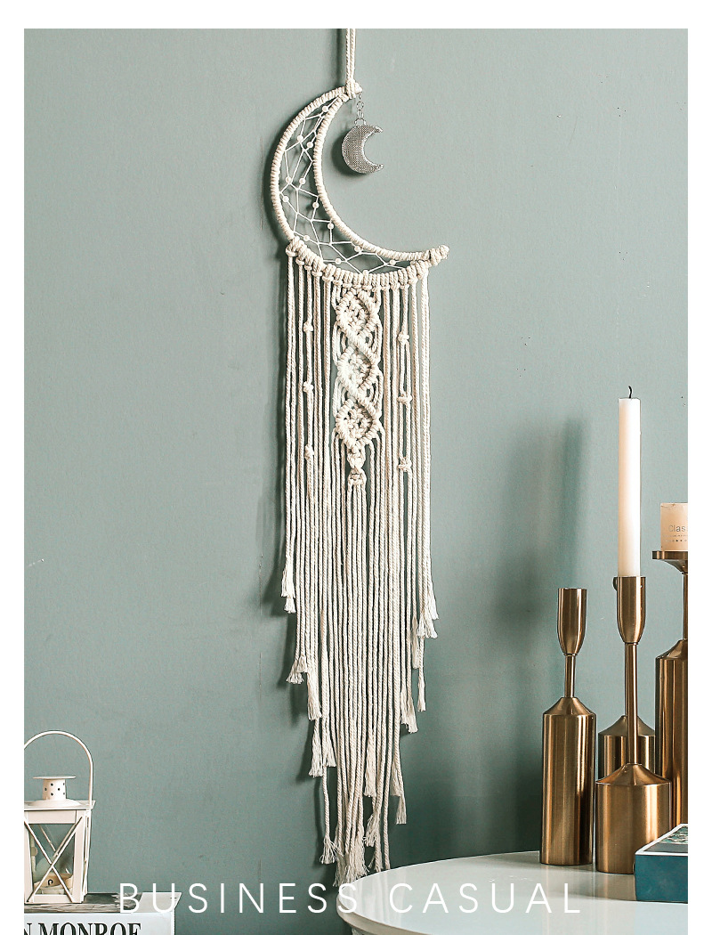 Creative Moon Dream Catcher Hand-woven Tapestry Home Hanging Decoration display picture 3