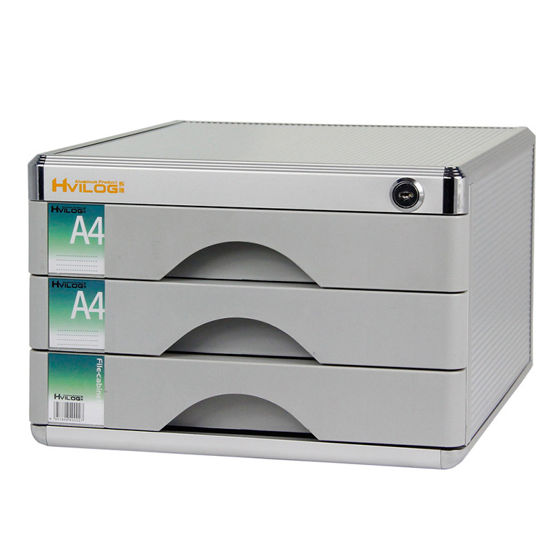 Dehuilong 3rd floor -8 File cabinet aluminium alloy Frame desktop drawer File cabinet business affairs Gifts archives Safekeeping