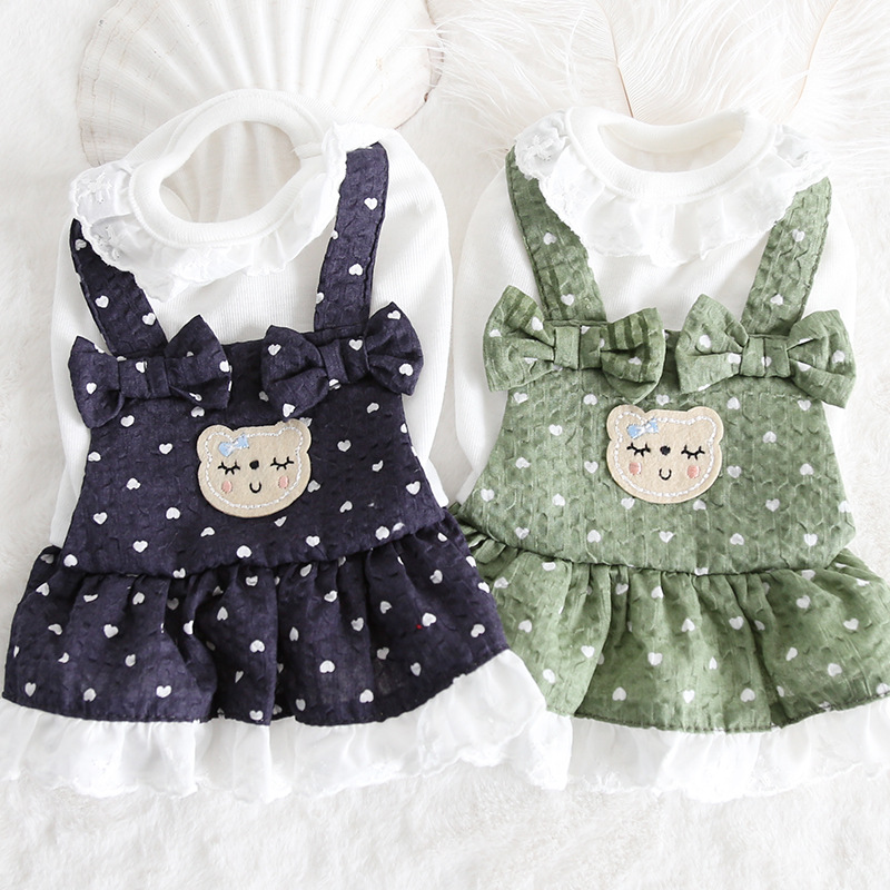 小猫桃心背带裙