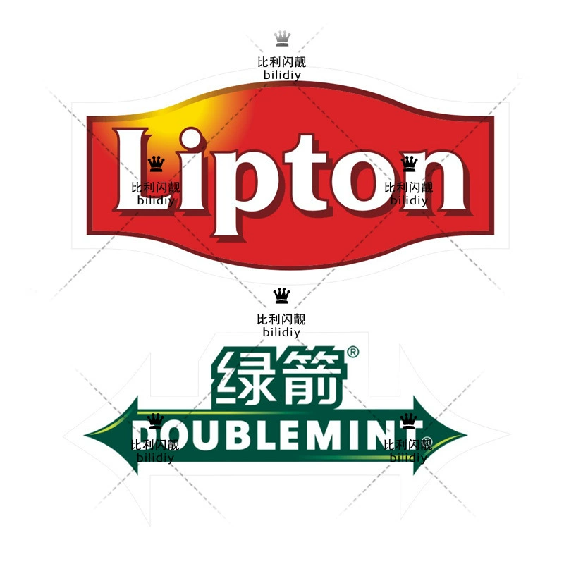 Sticker & Slime Set (Lipton, Doublemint) with Storage Pouch, Handmade 6×3 cm