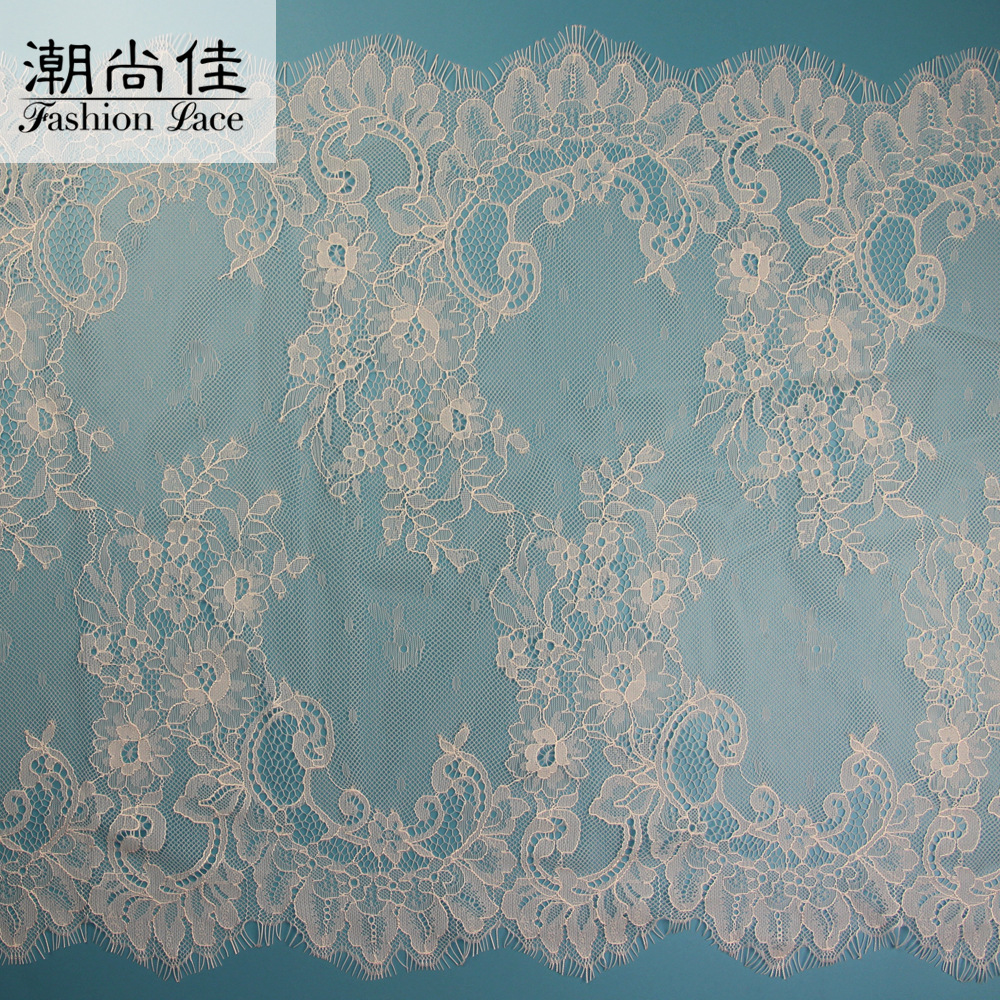柯桥花边市场高品质新款43cm睫毛花边 连衣裙蕾丝花边 蕾丝花边