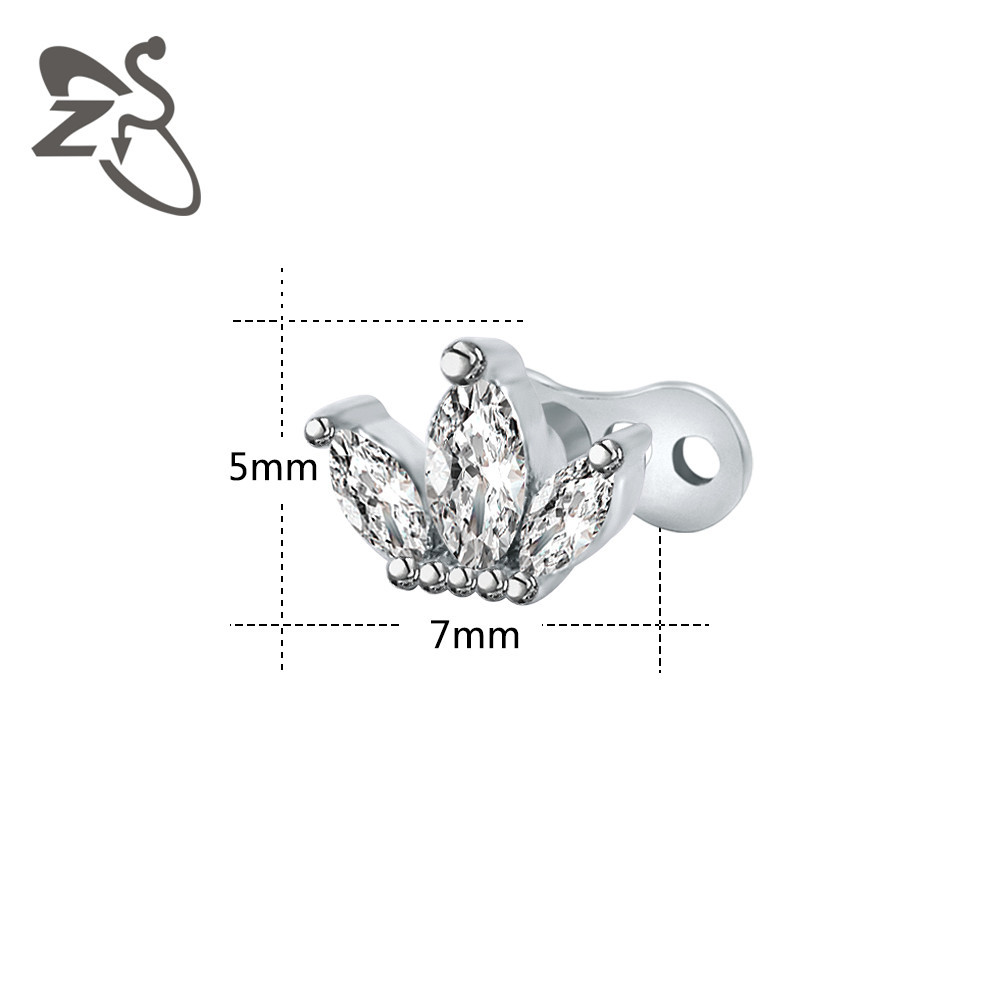 Labret piercing jewelry detail image