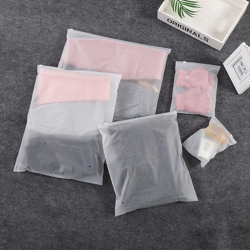 Transparent sandbag storage bag with clothing packing bag PE self-sealing bag plastic packaging bag socks clothing zipper bag
