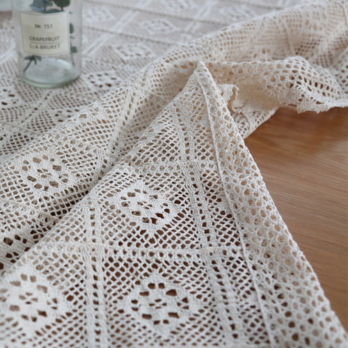 Pure Cotton Pastoral Fresh Home Dining Table Crochet Lace Lattice Tablecloth Coffee Table Piano Cover Cloth Tablecloth Cross-border Best Seller