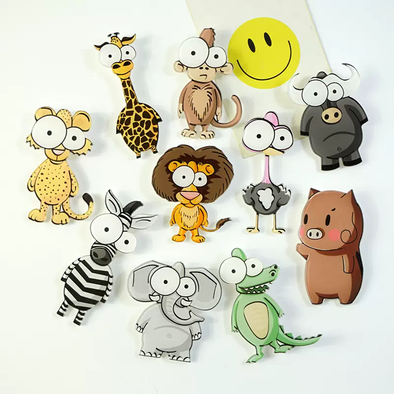 创意卡通徽章大眼睛动物萌宠可爱动漫胸针学生原宿欧美书包配饰