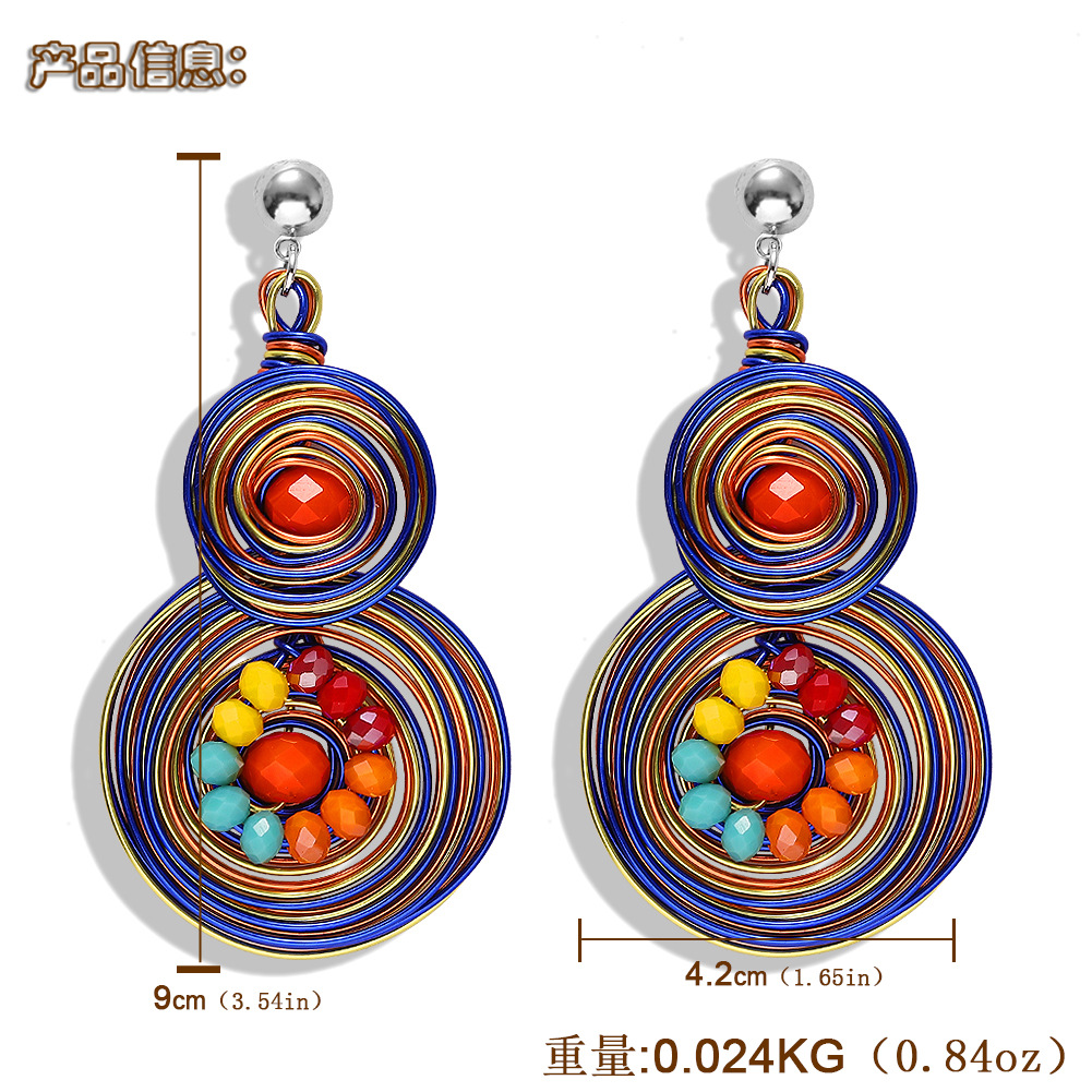 Hot Sale Alloy Winding Earrings Creative Resin Flower Earrings display picture 1