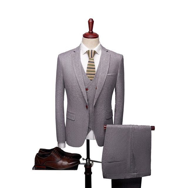 Suit suit men and bridegroom Wedding Suit professional slim fabric business casual three piece set