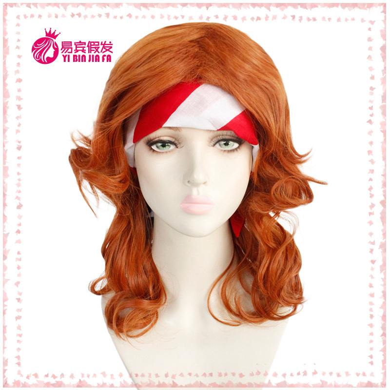 Tinker Bell and Pirate Fairy Sarina Princess mid-length orange Cos anime wig wig factory direct sales
