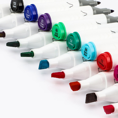 Painted design animation oily color double-headed marker pen primary school student watercolor pen art painting graffiti marker pen