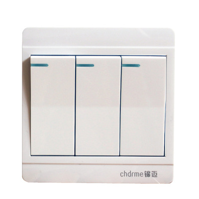 electrical Ming Zhuang Wall switch socket Three open Double control Switch panel 16A high-power socket Open line 3