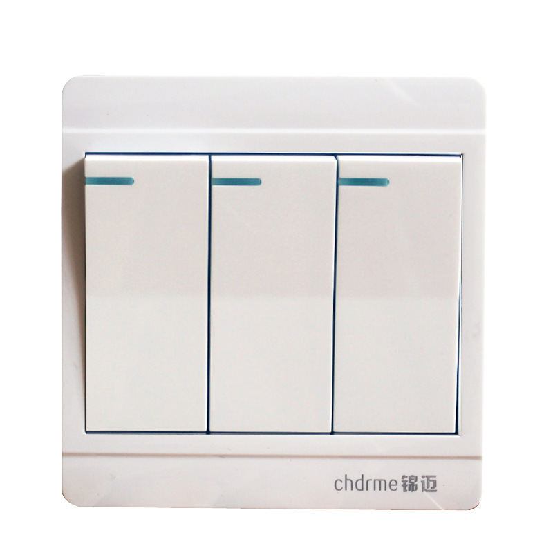 electrical Ming Zhuang Wall switch socket Three open Double control Switch panel 16A high-power socket Open line 3