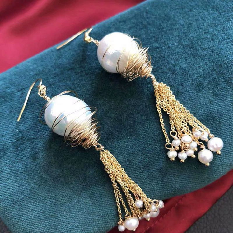 Pearl drop earrings, 925 silver hooks, gold‑plated, freshwater pearls, French style
