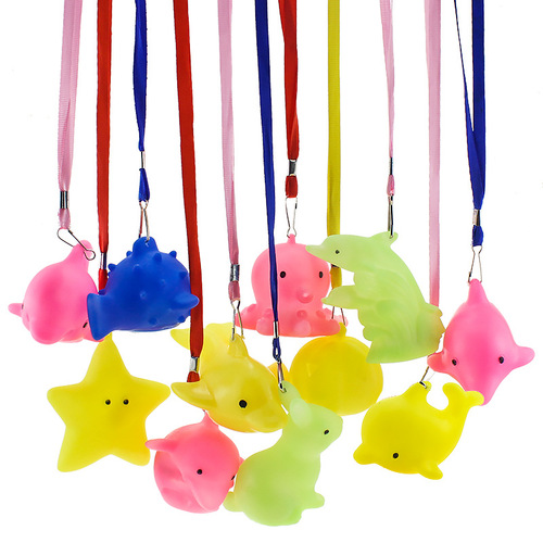 New large lanyard night light, dolphin night light luminous toy with rope, micro-business small gift for scanning code