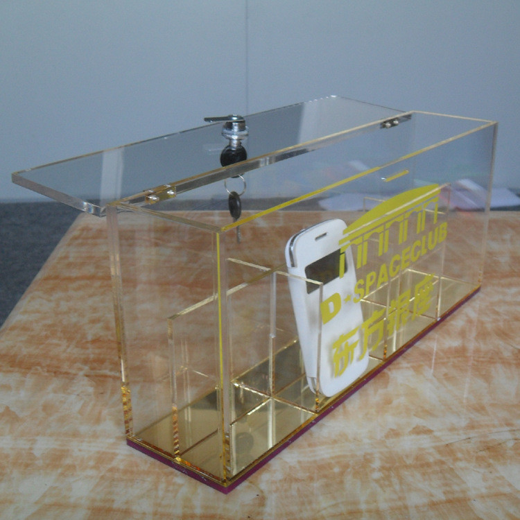 亚克力大屏手机收纳盒 压克力收纳盒 透明有机玻璃10格手机盒