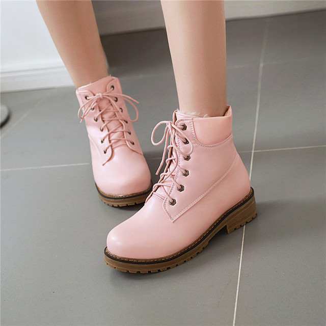 New autumn and winter waterproof platform middle heel women’s boots high top fashion Martin boots