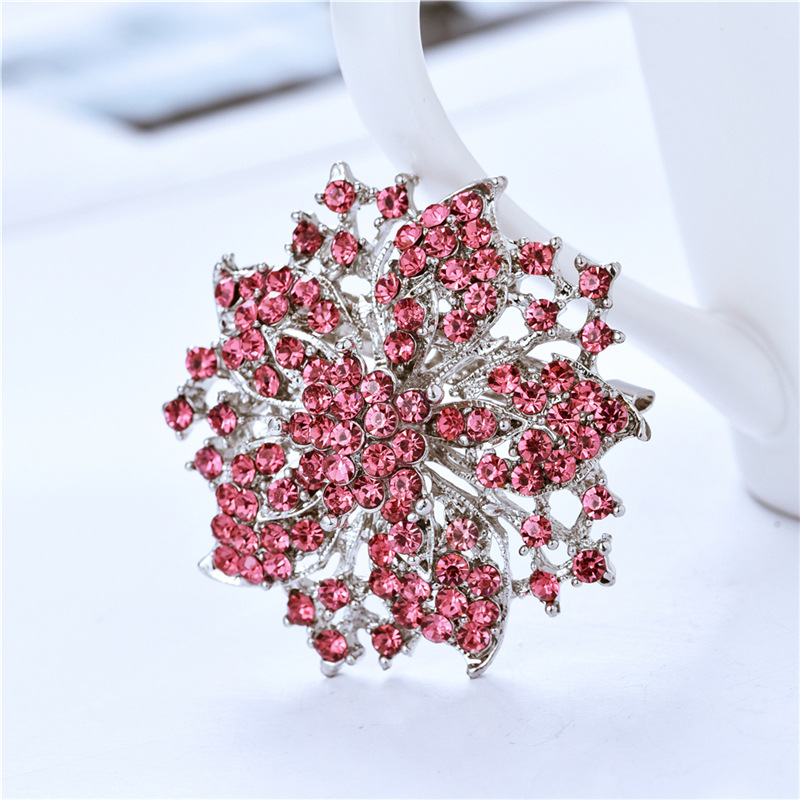IG Style Shiny Flower Alloy Plating Inlay Rhinestones Unisex Brooches display picture 4