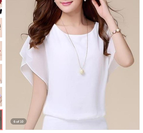 New summer chiffon shirt women's short-s...