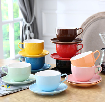 超大容量咖啡杯彩色炫色下午茶拉花卡布奇诺摩卡杯支持logo|ru