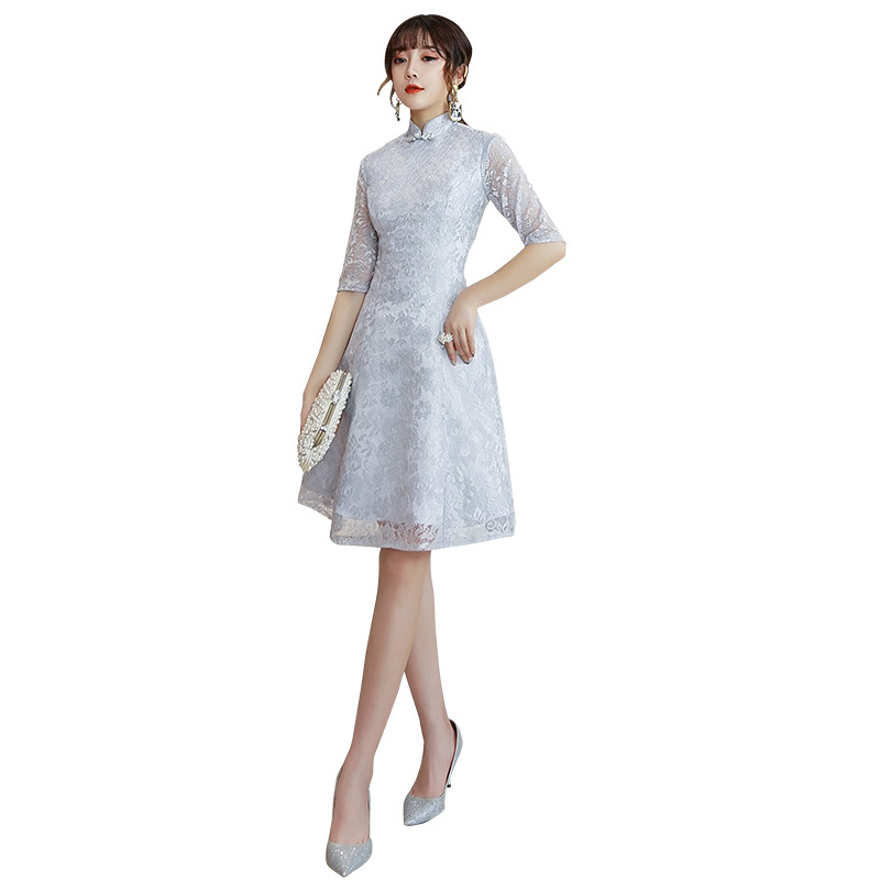 Fábrica al por mayor 2024 nuevo verano guxiu mejorado encaje cheongsam vestido fresco niña cheongsam vestido