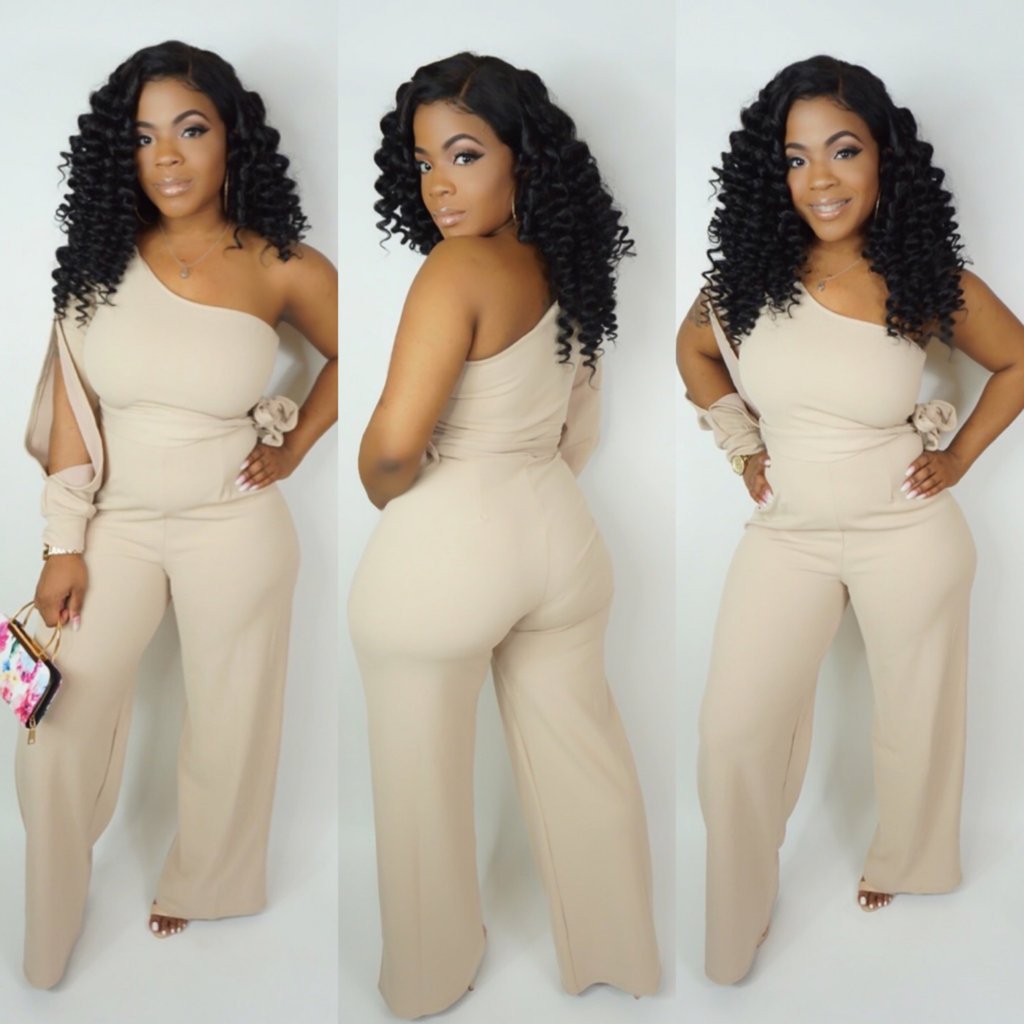 Nightclub Single-Sleeve Hollowed Out Jumpsuit NSOSM65282