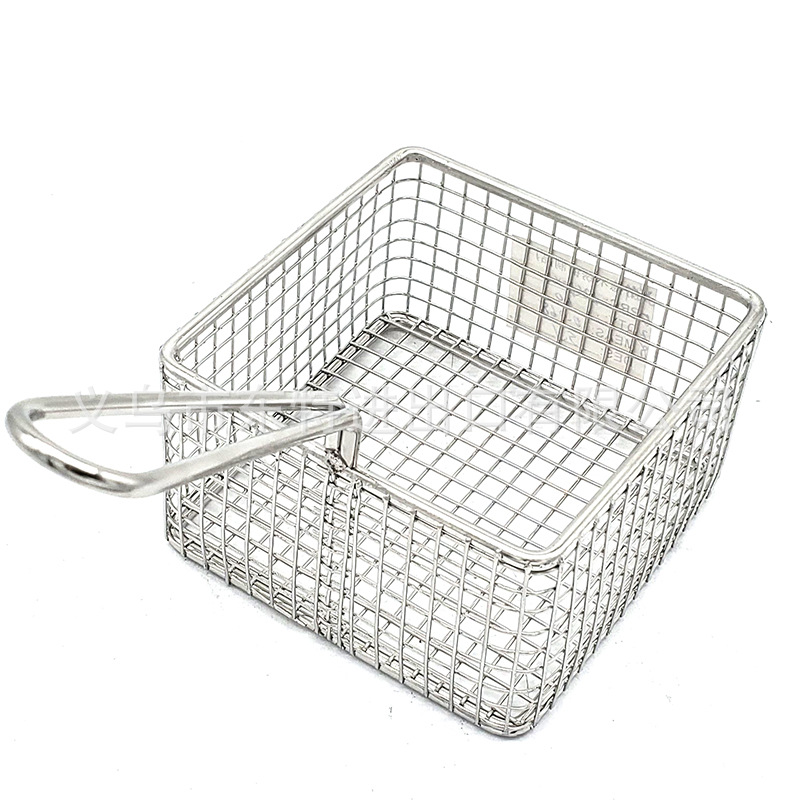 Factory direct sales of stainless steel frying baskets and sieves, French fries frying baskets, deep-frying baskets, filters and sieves, snack and pastry baskets and frames detail image 11