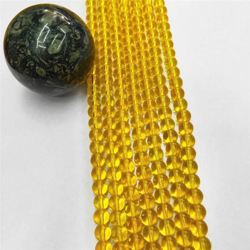 Wholesale of special crystal jewelry, golden crystal glass loose beads, DIY round bead jewelry, bead matching factory direct sales detail image 7